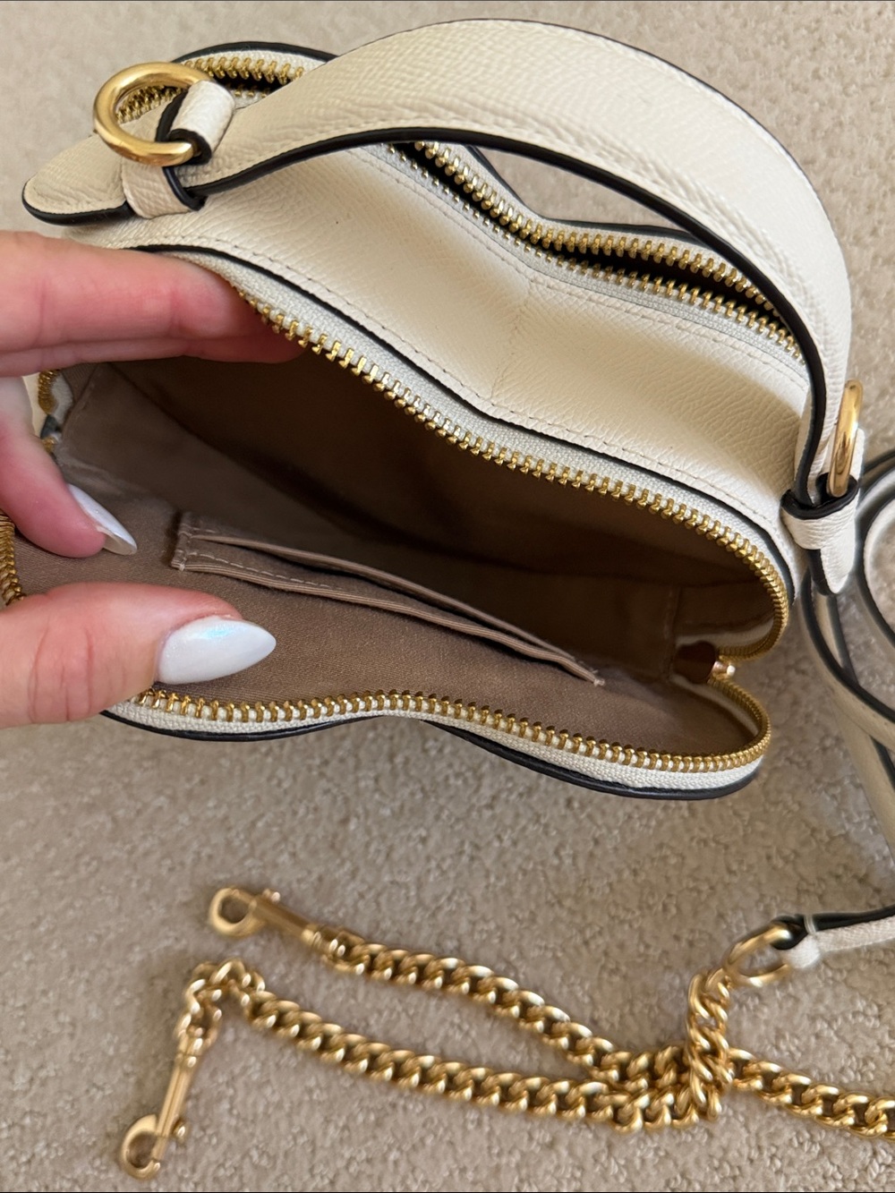 Coach Heart Mini Crossbody in Signature Beige and Tan - Picture 3 of 6